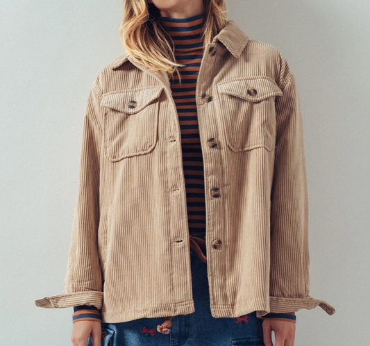 Corduroy Sherpa Lined Shacket