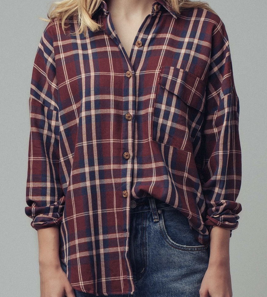 Plaid Relaxed Button down Shirt