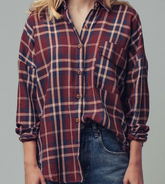 Plaid Relaxed Button down Shirt