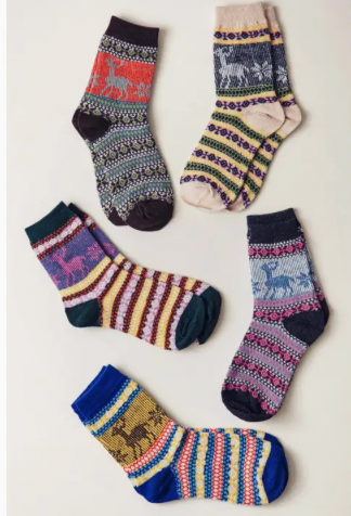 Reindeer Fair Isle Socks