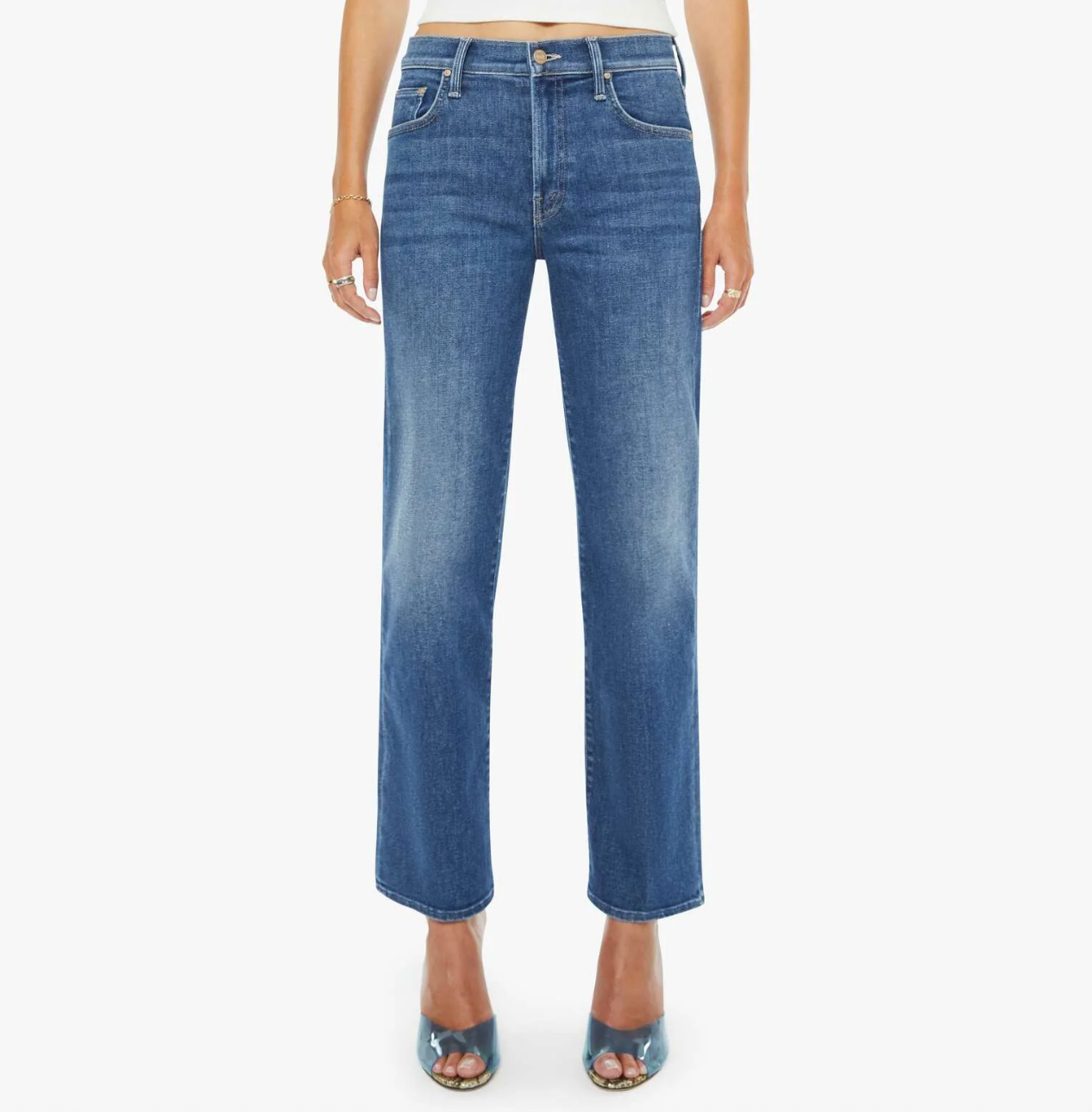 Mother Mid Rise Rambler Zip Ankle Jean