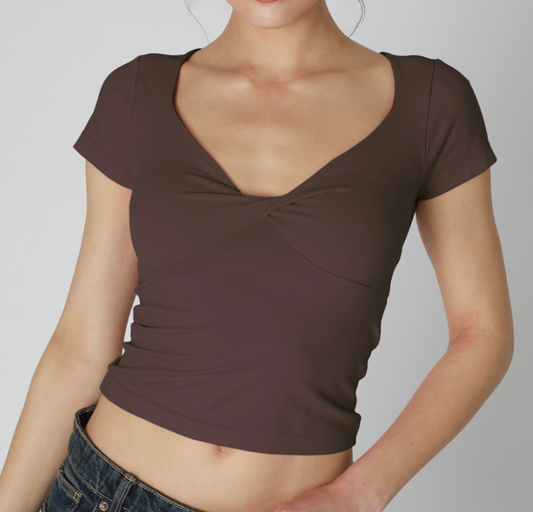 Nikibiki Double Twist Short Sleeve Top