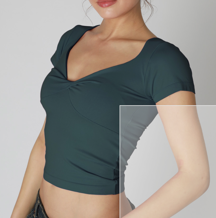 Nikibiki Double Twist Short Sleeve Top