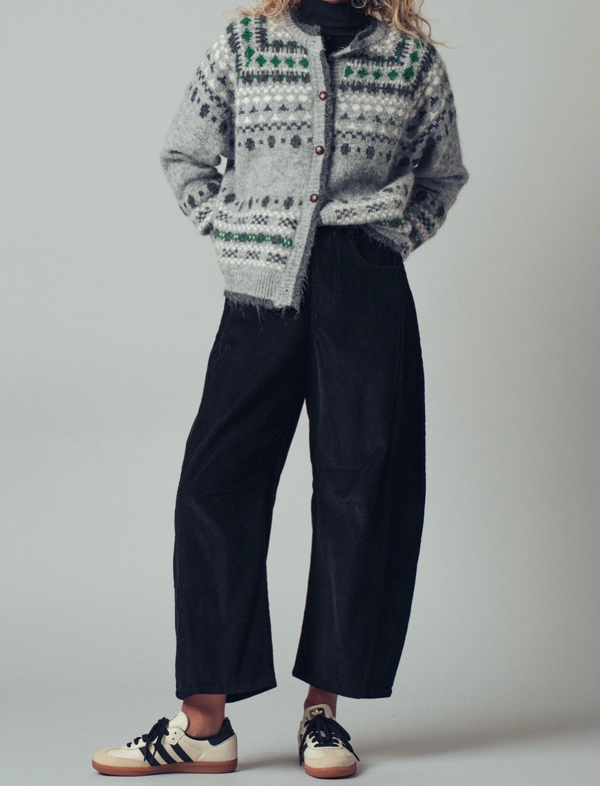 Nordic Pattern Cardigan Sweater