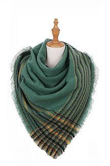 WARM fringe plaid SCARF