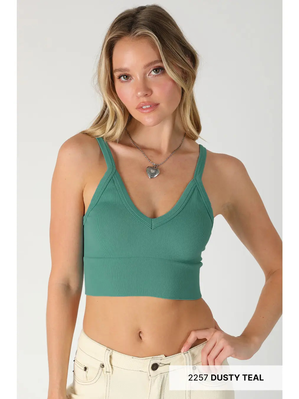 Nikibiki Ribbed Vneck Crop