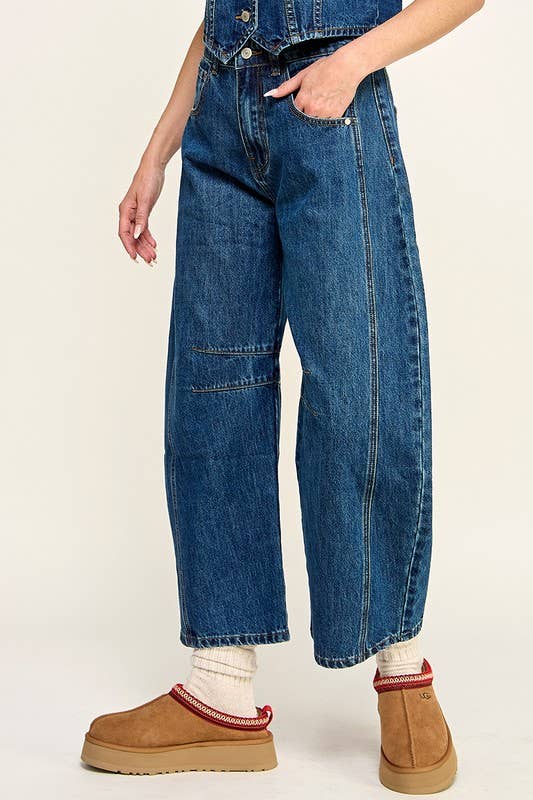 Miss Love MID RISE BARREL JEANS