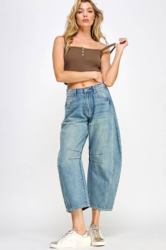 Miss Love Mid-Rise Barrel Jeans