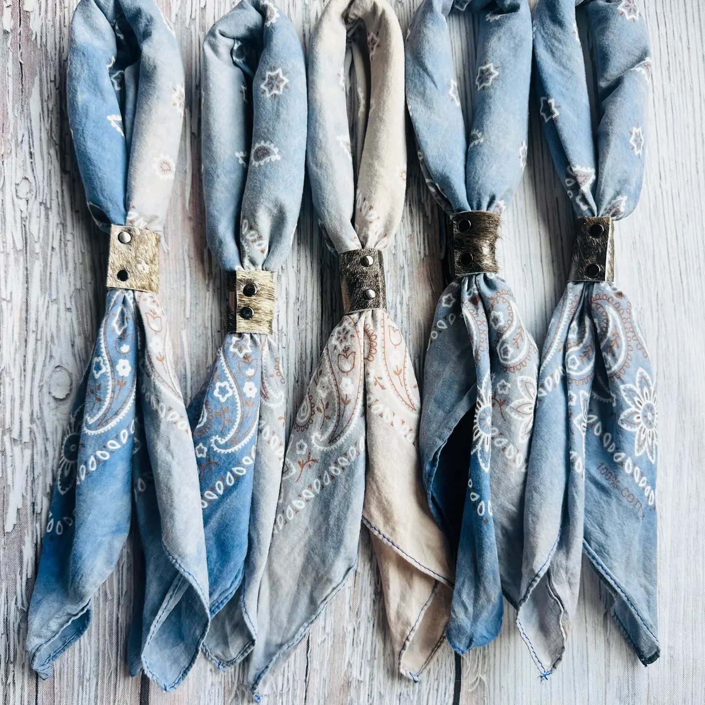 Hand Dyed Denim Bandanas