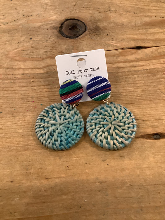 Tell Your Tale Fabric Straw Earring