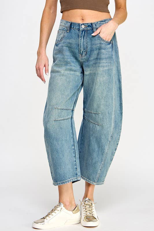 Miss Love Mid-Rise Barrel Jeans