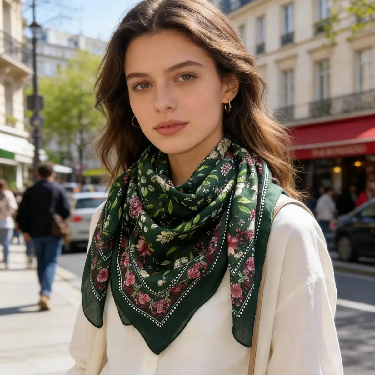 Lineta Cotton Floral Scarf