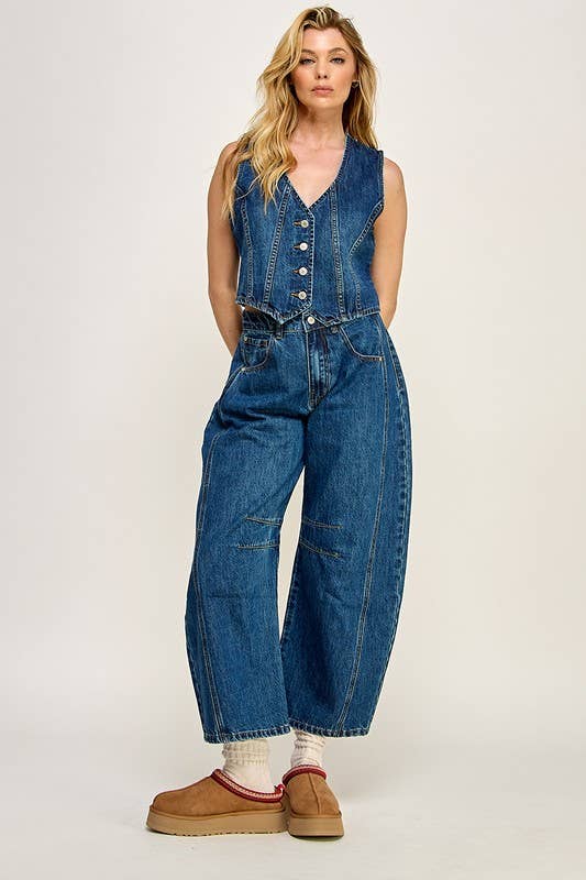 Miss Love MID RISE BARREL JEANS