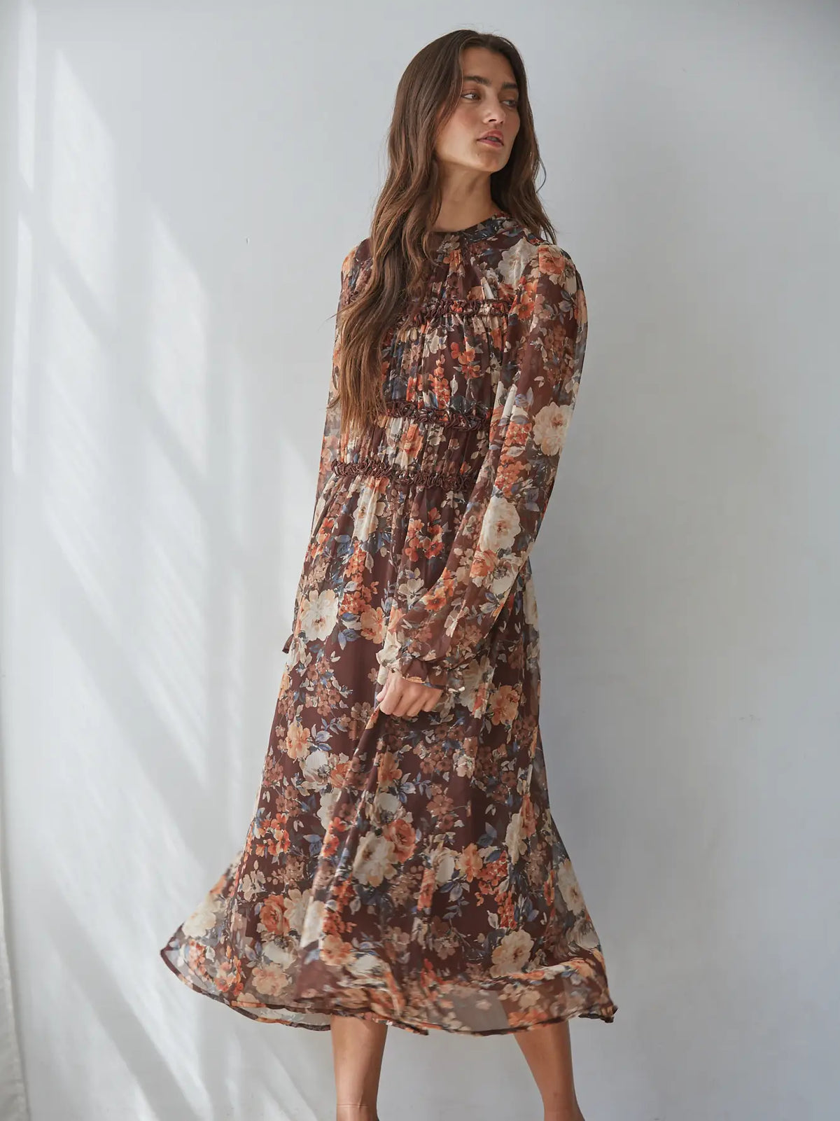 by Together Floral Mock Flare Midi Dress