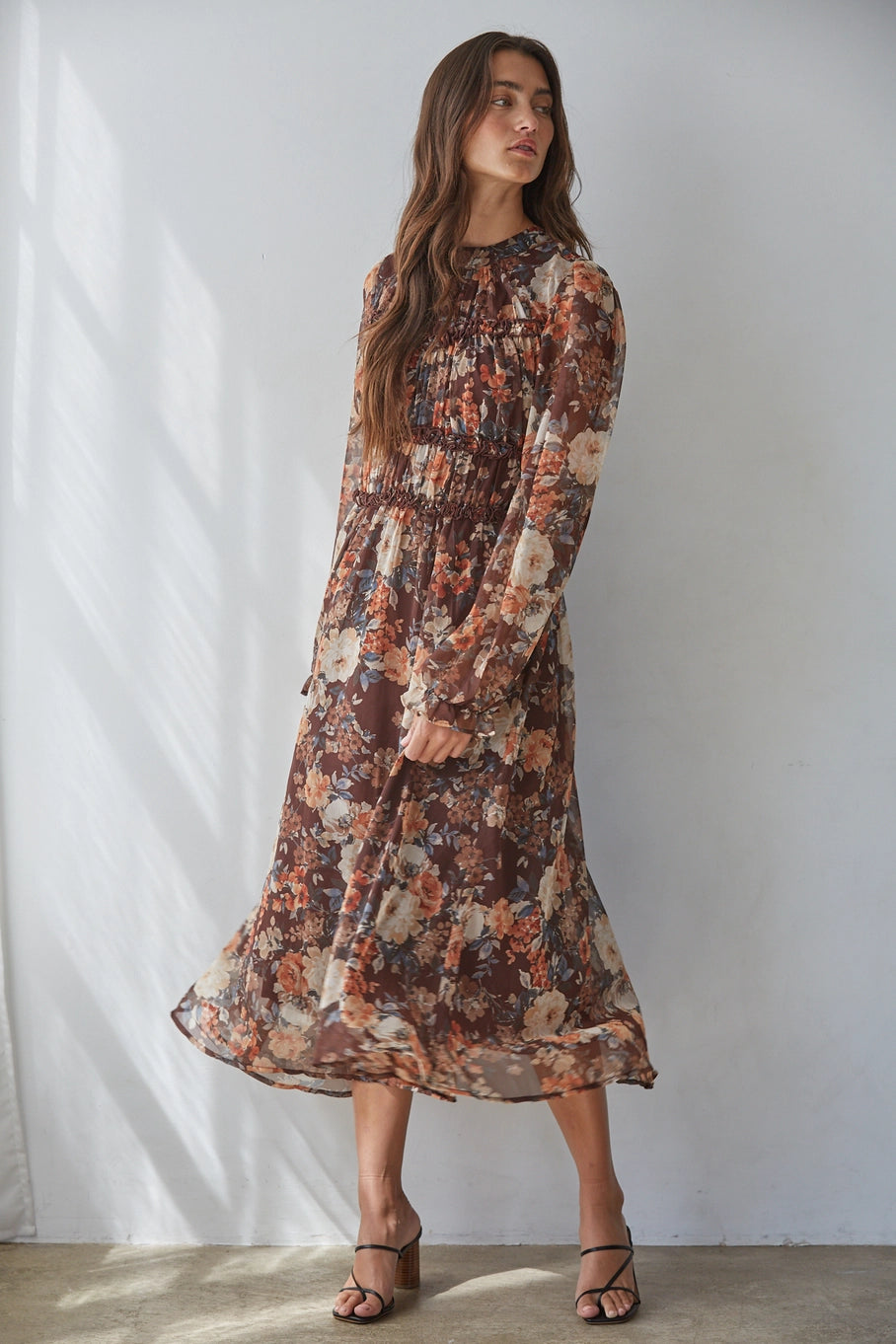 by Together Floral Mock Flare Midi Dress