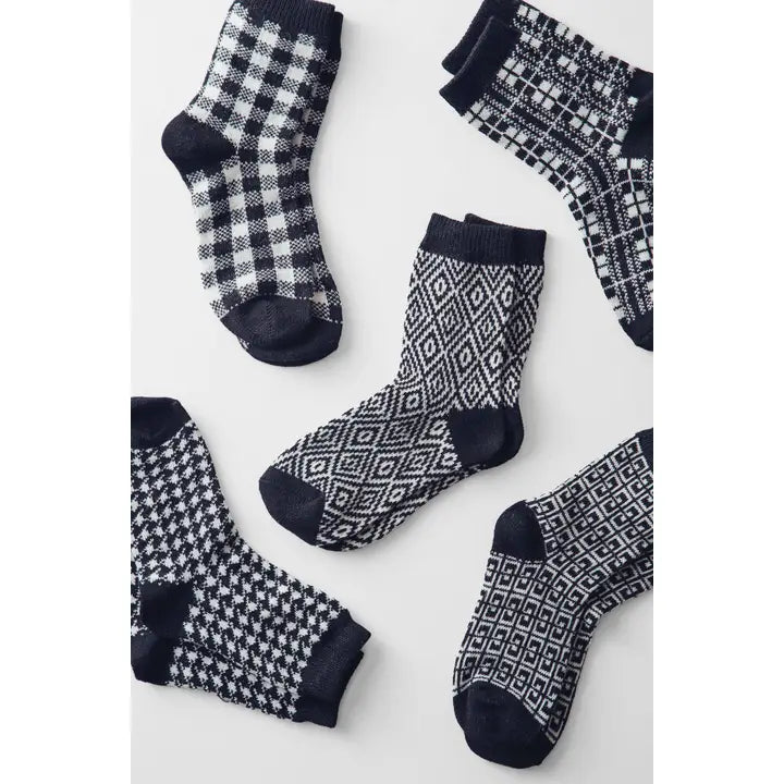 Gingham Knit Ankle Socks