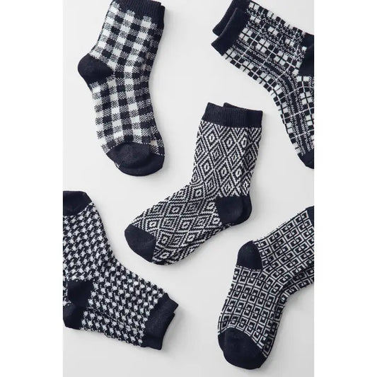 Gingham Knit Ankle Socks