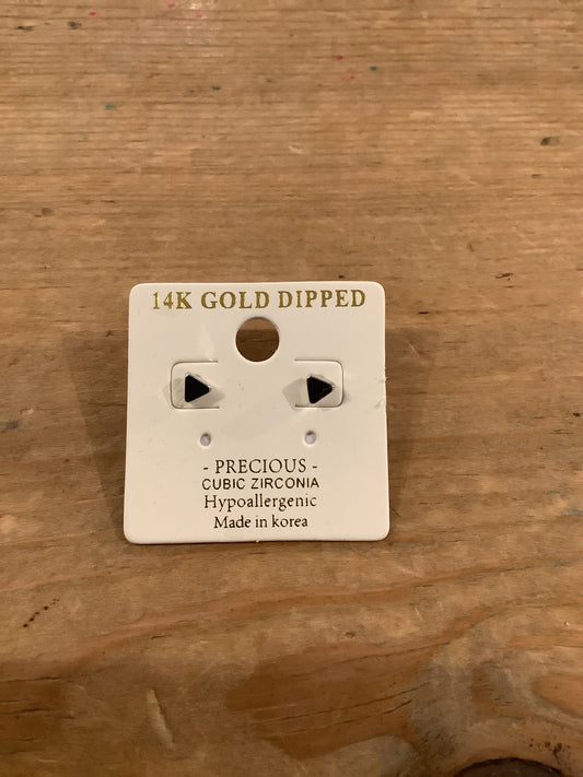 14K Gold Dipped Triangle Earring