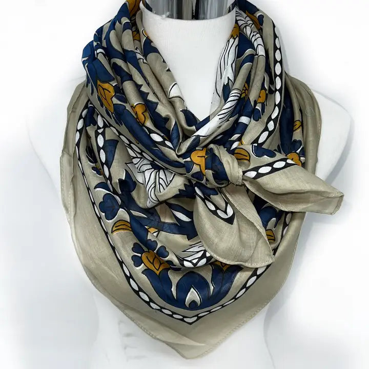 Lineta Cotton floral scarves