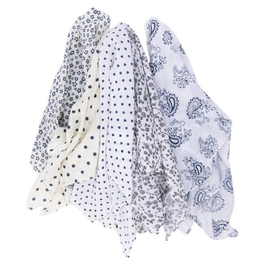 Square neck small print scarf