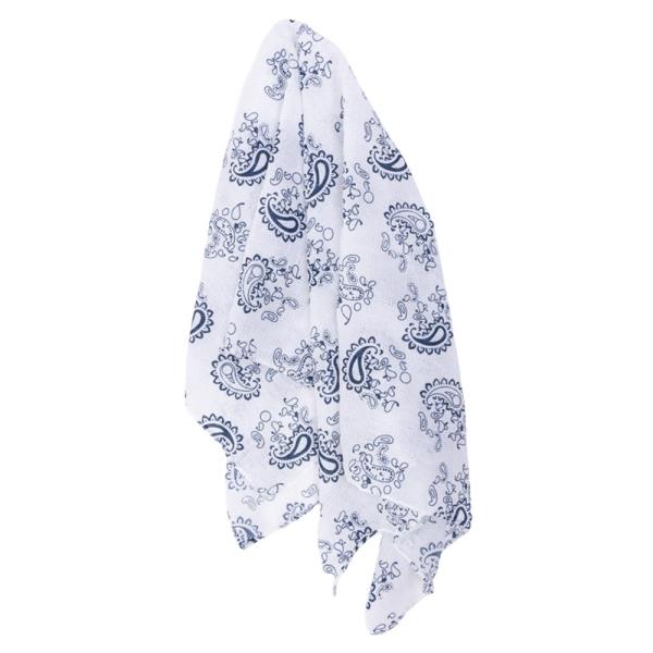 Square neck small print scarf