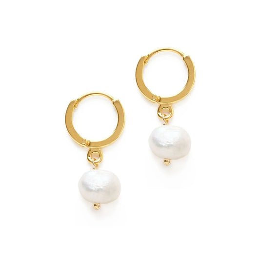 Amano Studio Fresh Water Pearl on Huggie Hoops