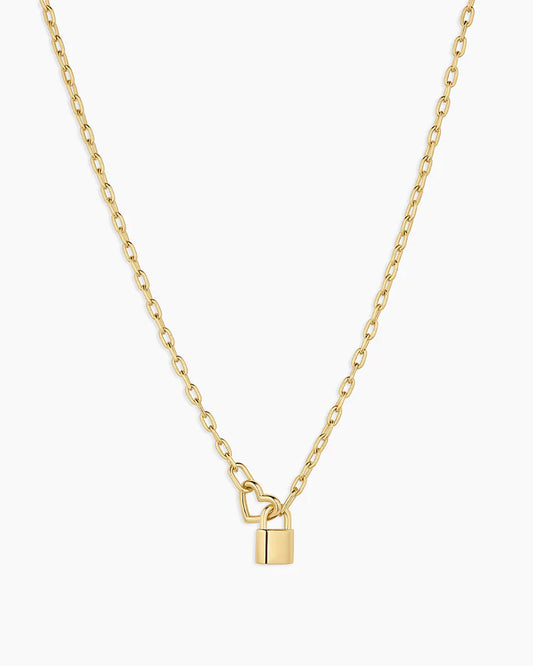 Gorjana Heart Padlock Interlocking Necklace