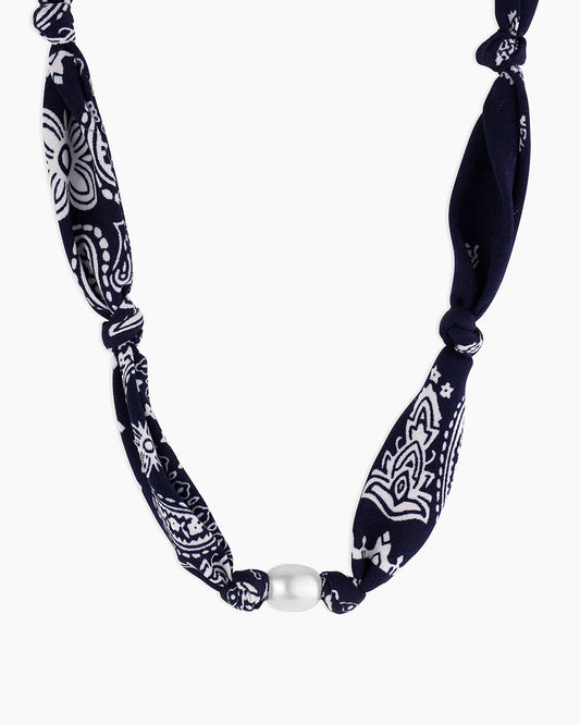 Gorjana Paisley Bandana Pearl Necklace