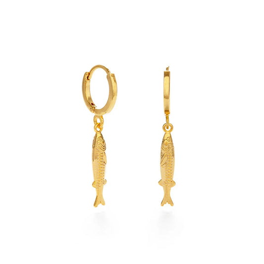 Amano Tiny Fish Huggie Hoop Earrings
