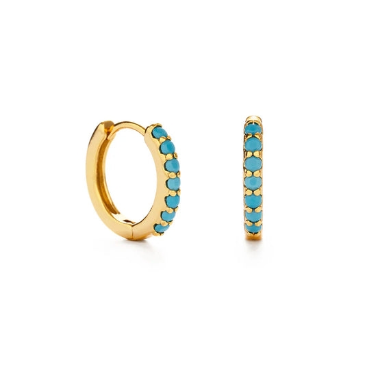 Amano Turquoise Huggie Hoops 13mm