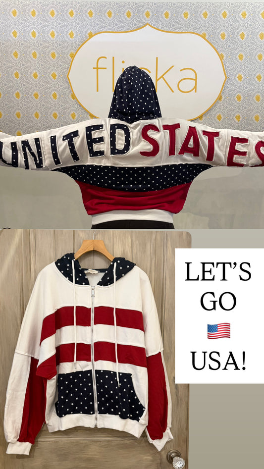 Mello. USA Patch Zip Hoodie