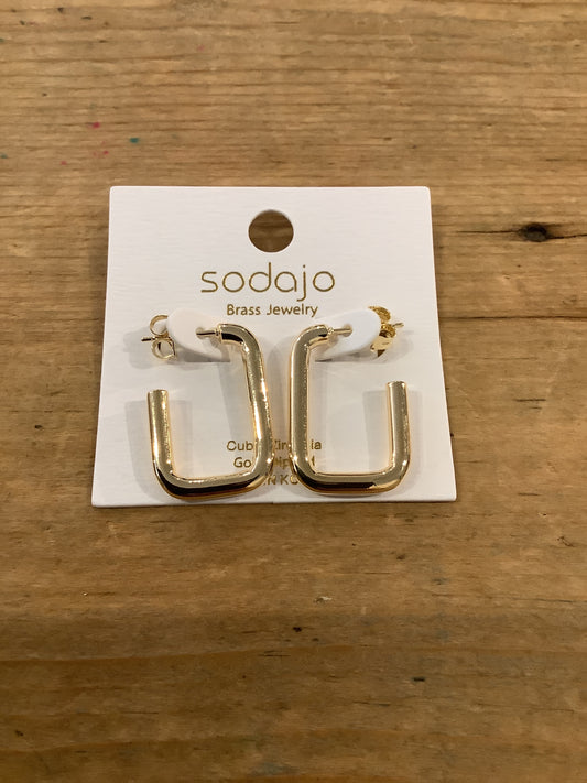 Sodajo Geo Gold Hoop Earrings