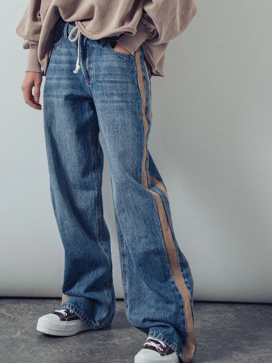 Utility Stripe Wide Leg Jean