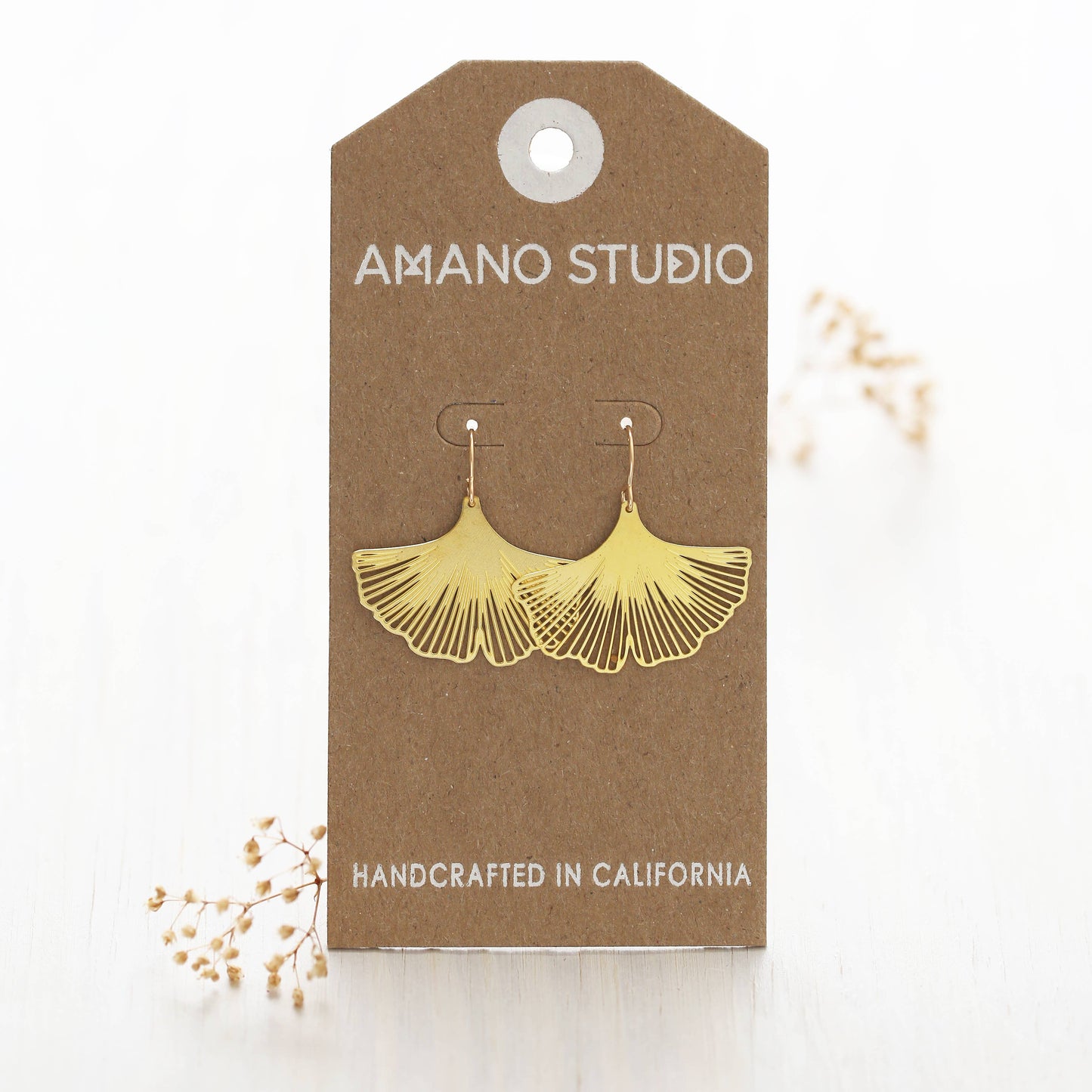 Amano Ginkgo Leaf Earrings 23GK