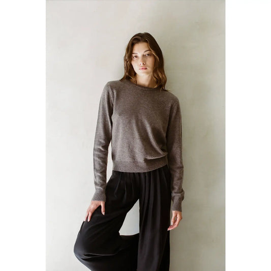 a.ren Knit 100% Cashmere Long Sleeve Pullover Top