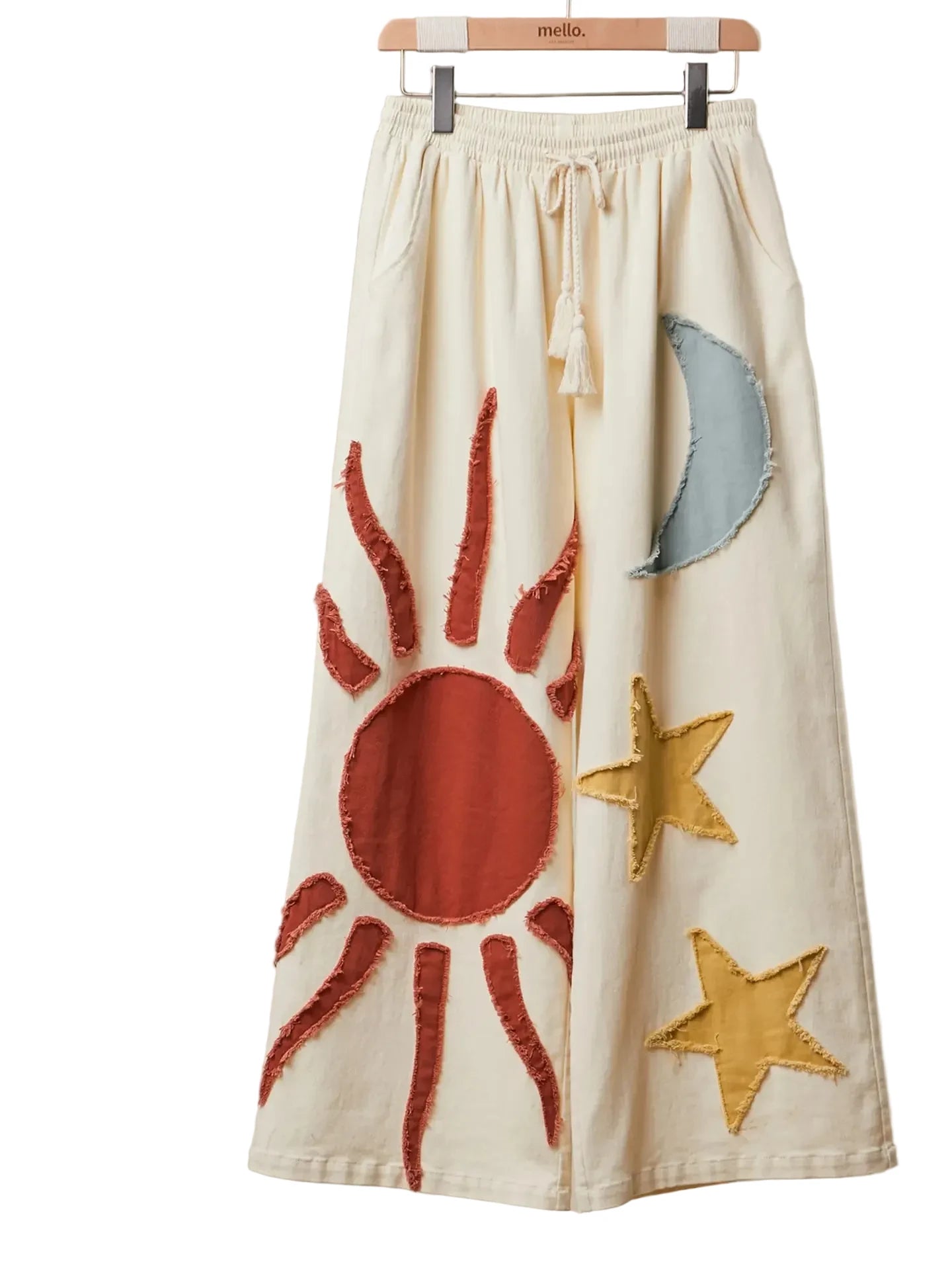 Mello. Sun Moon Star Patch Pants
