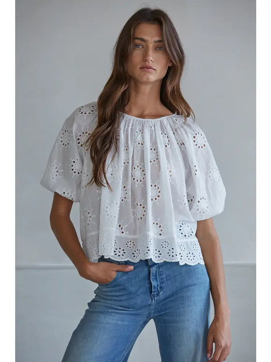 By Together Joey Cotton Eyelet Top