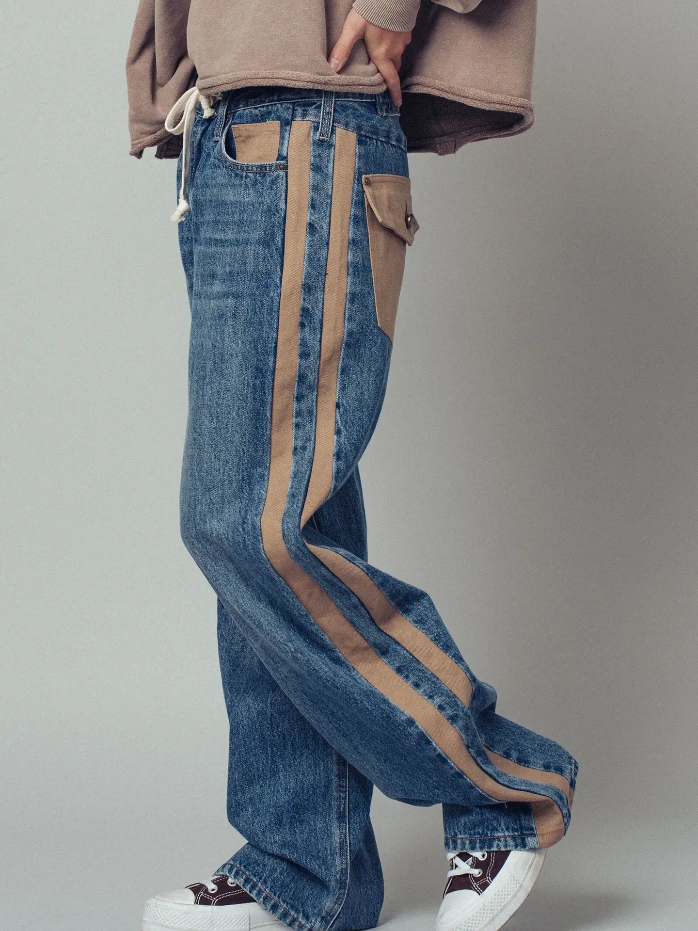 Utility Stripe Wide Leg Jean