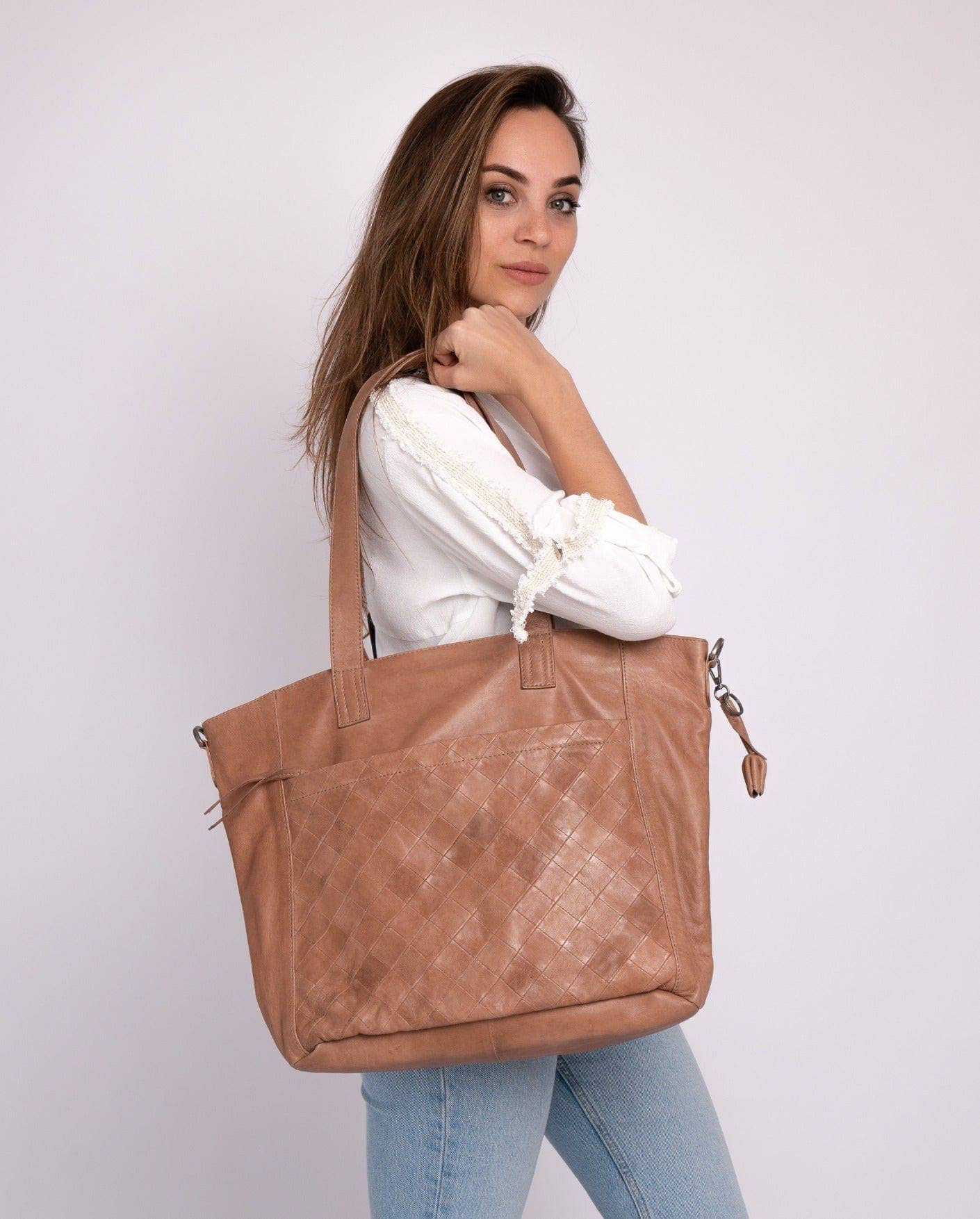 Muskens | Classic Soft Full Grain Leather Tote Bag Women