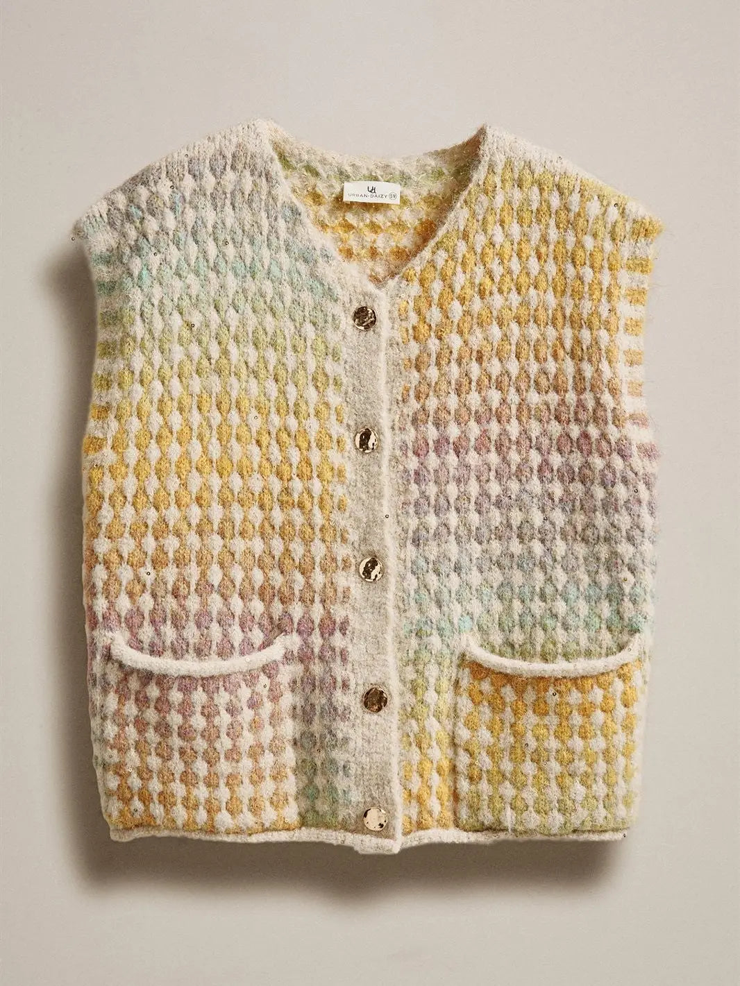 UD Popcorn Knit Button Sweater Vest