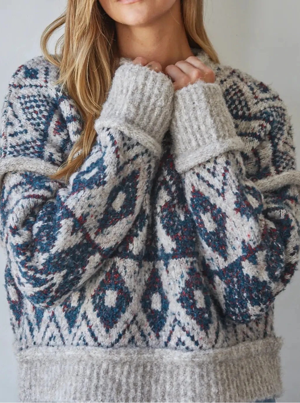 by Together Knit Jacquard Sweater