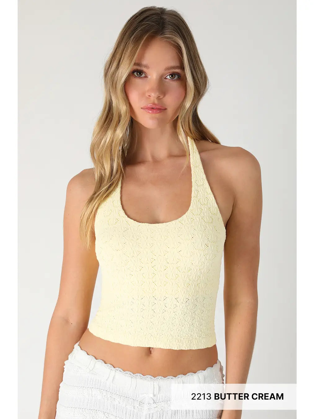 Nikibiki Foral Lace Halter Crop Top