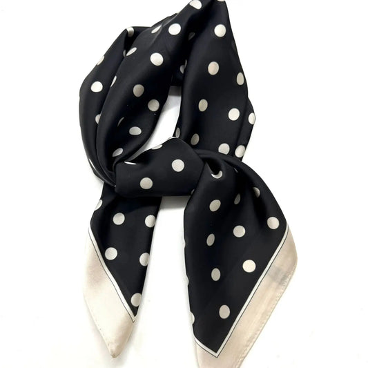 Lineta Black and White Silk Scarf