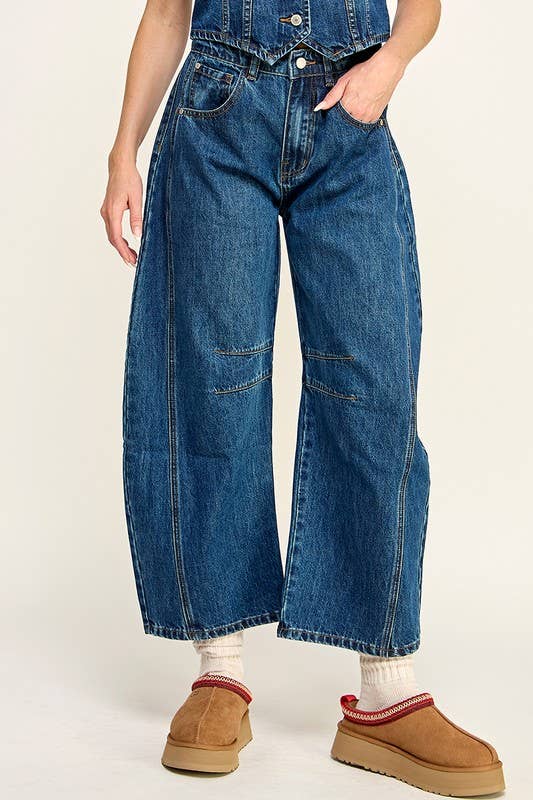 Miss Love MID RISE BARREL JEANS