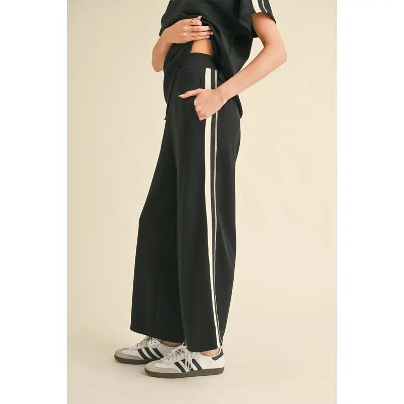 Style USA Striped Solid Track Pants