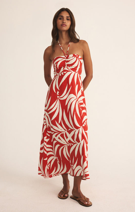 Zsupply Elodi Palm Floral Midi Dress