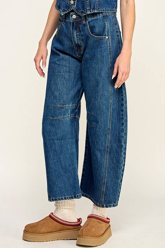 Miss Love MID RISE BARREL JEANS