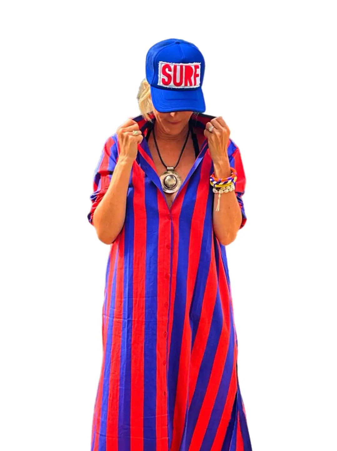 Cabana Club Surf Stripe Shirt Dress