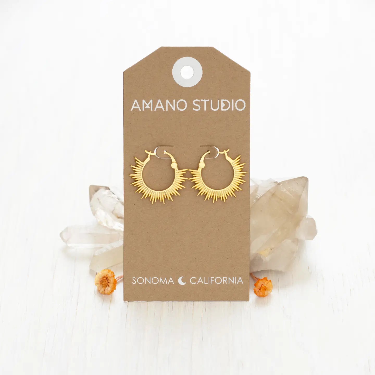 Amano Sunburst Hoop Earrings