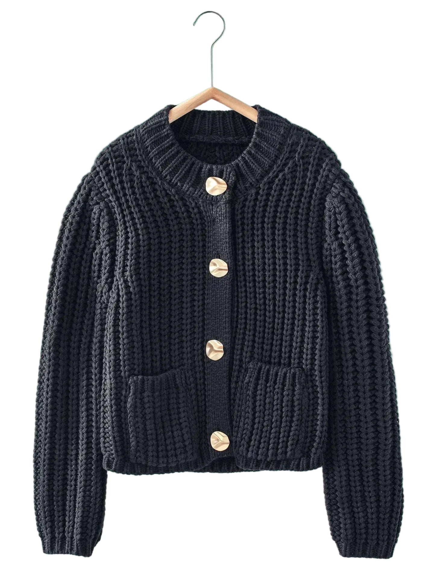 Urban Daizy Chunky Gold Button Cardigan